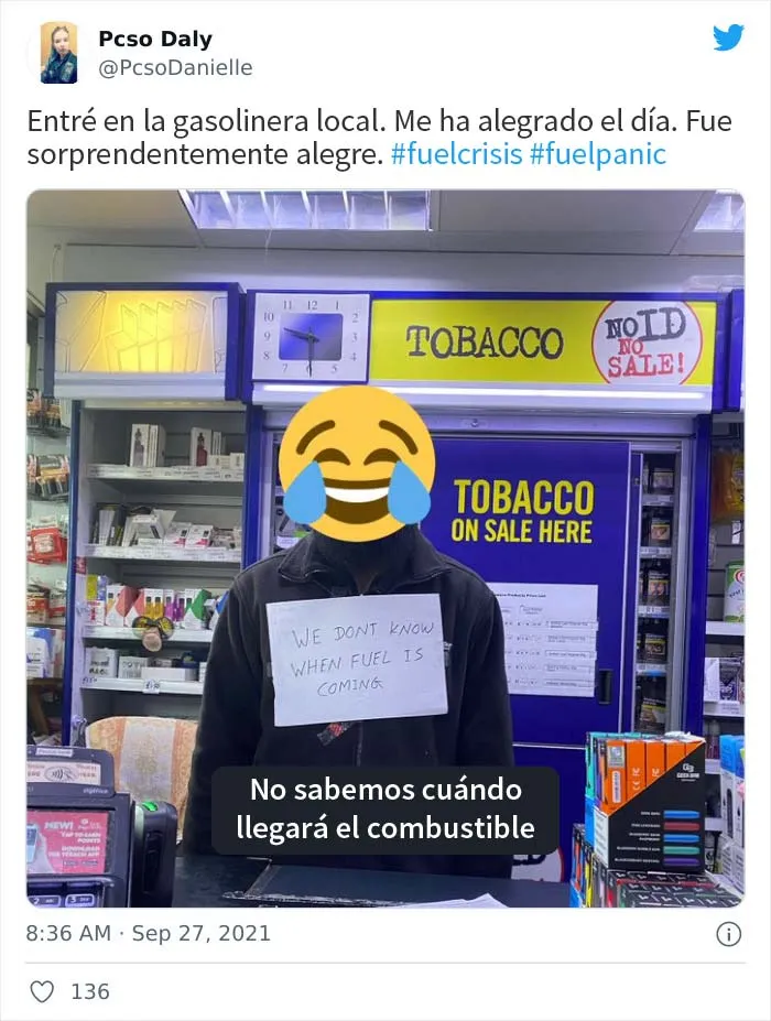 18 Bromas y memes divertidos de Twitter sobre el pánico por la escasez de gasolina en Reino Unido