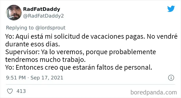 Estas 20 personas pidieron días libres en el trabajo, pero se les respondió con una terrible ignorancia