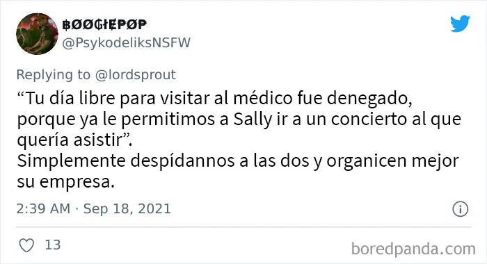 Estas 20 personas pidieron días libres en el trabajo, pero se les respondió con una terrible ignorancia