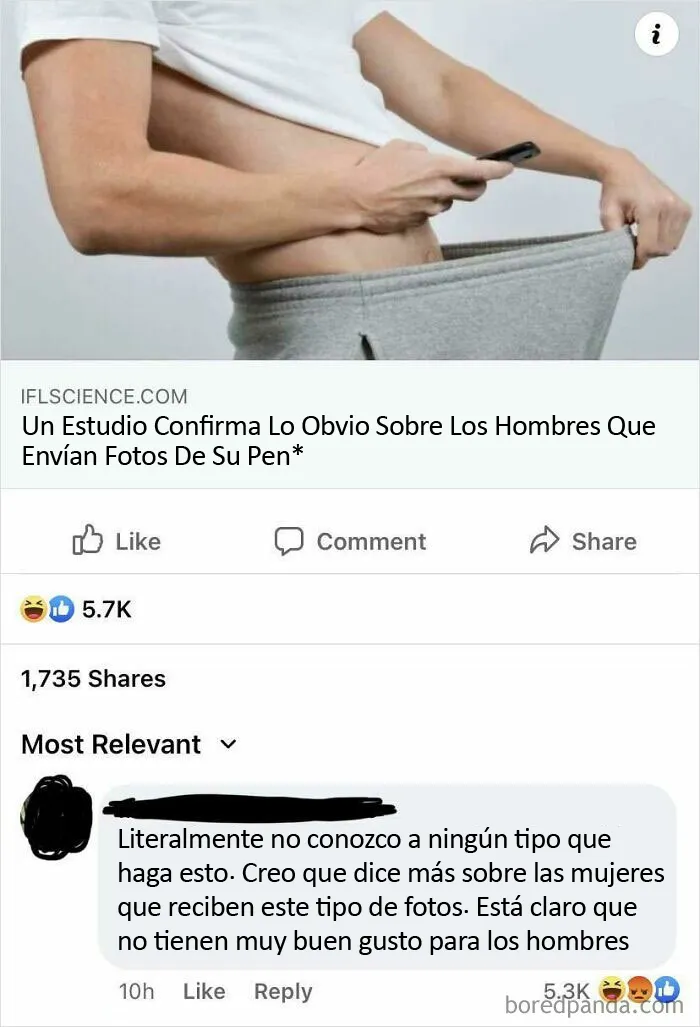 Las mujeres tienen la culpa de las fotos de pen*s