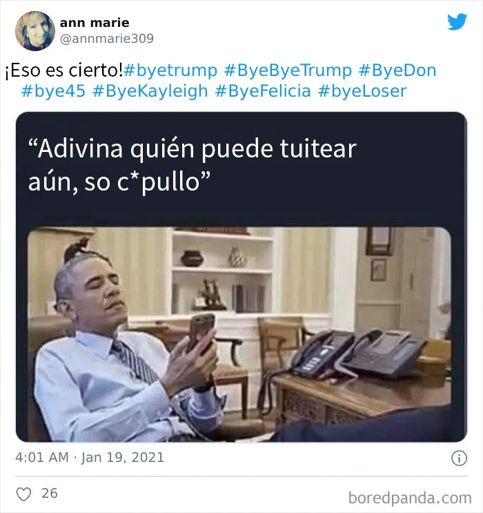 20 Tuits salvajes que muestran cómo celebró la gente el último día de Trump como presidente