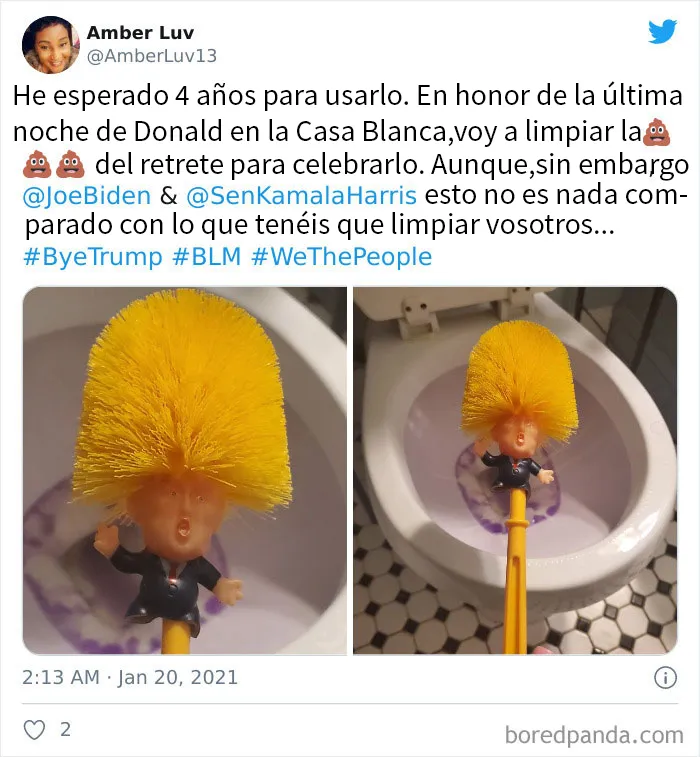 20 Tuits salvajes que muestran cómo celebró la gente el último día de Trump como presidente