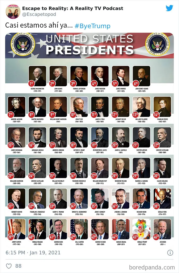 20 Tuits salvajes que muestran cómo celebró la gente el último día de Trump como presidente