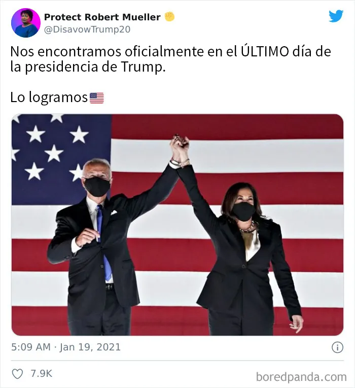 20 Tuits salvajes que muestran cómo celebró la gente el último día de Trump como presidente