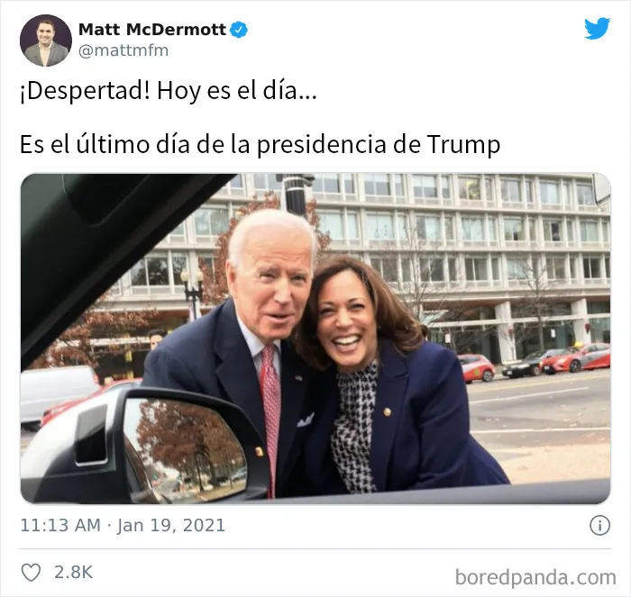 20 Tuits salvajes que muestran cómo celebró la gente el último día de Trump como presidente