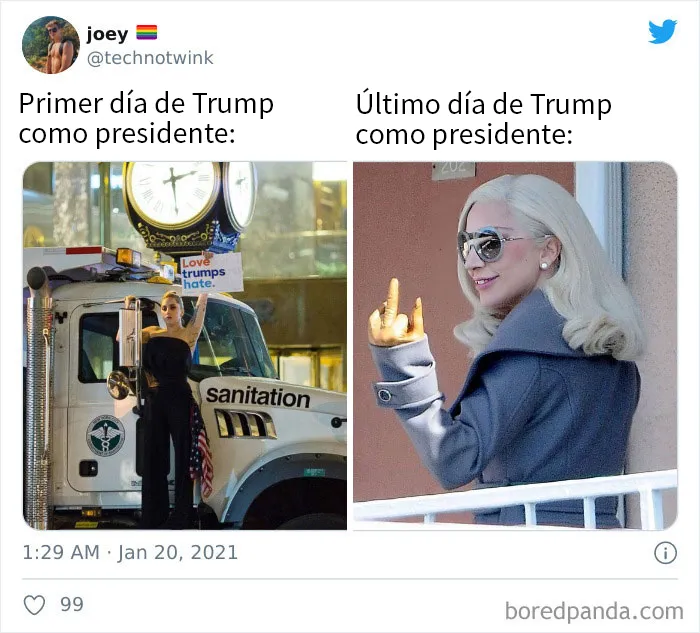 20 Tuits salvajes que muestran cómo celebró la gente el último día de Trump como presidente