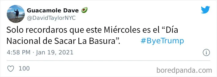 20 Tuits salvajes que muestran cómo celebró la gente el último día de Trump como presidente