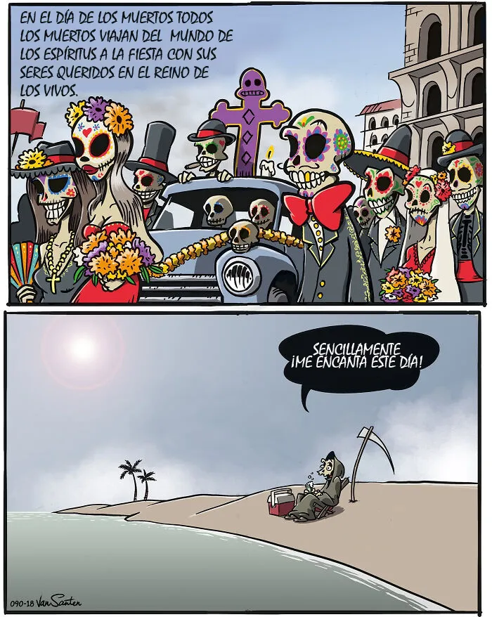 Este dibujante crea comics sobre una chica en el Más Allá (15 comics)
