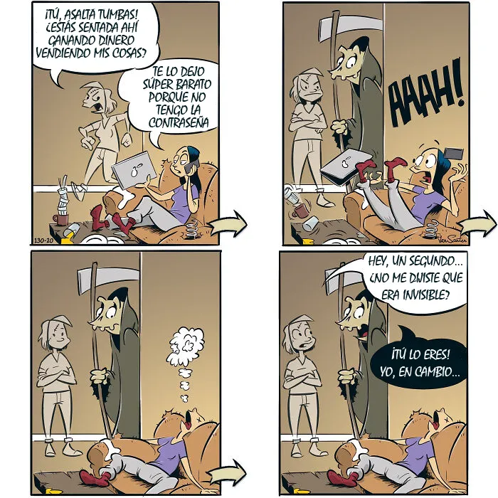 Este dibujante crea comics sobre una chica en el Más Allá (15 comics)