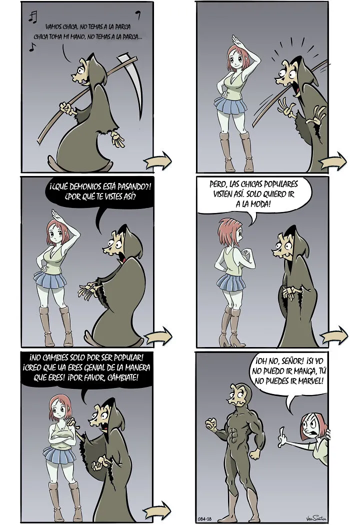 Este dibujante crea comics sobre una chica en el Más Allá (15 comics)