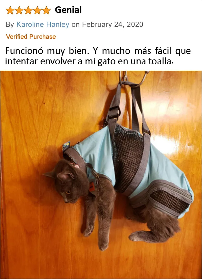 Mucho más fácil que intentar envolver a mi gato en una toalla