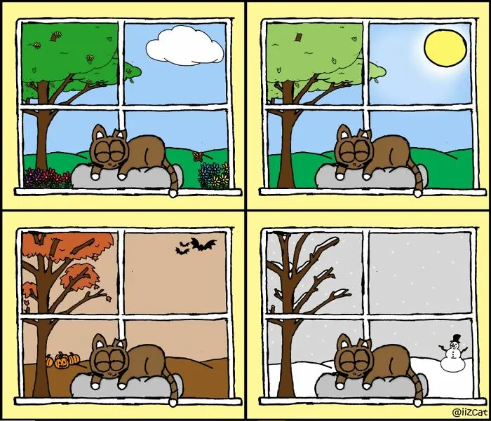 Este artista resume su vida con un gato en 20 cómics