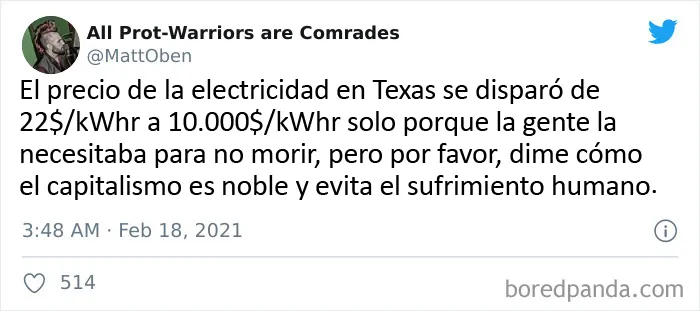 18 Publicaciones que explican cómo lo que les pasó a los texanos es culpa de la avaricia de los ricos