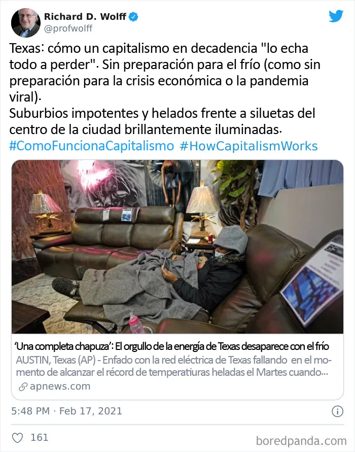 18 Publicaciones que explican cómo lo que les pasó a los texanos es culpa de la avaricia de los ricos