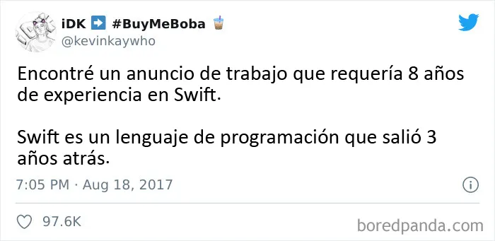 Oferta de trabajo redactada por alguien de RRHH