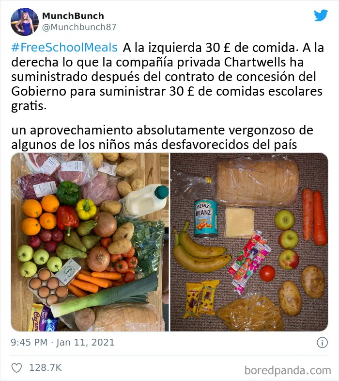 Una Madre Compara Qué Comida Puede Comprar Por 30£ Frente A Cómo Es El Paquete De Alimentos Del Gobierno De "30£"
