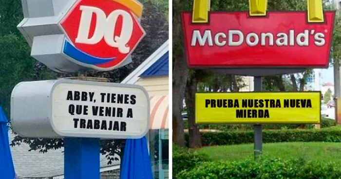 30 Divertidísimos carteles vistos en restaurantes de comida rápida