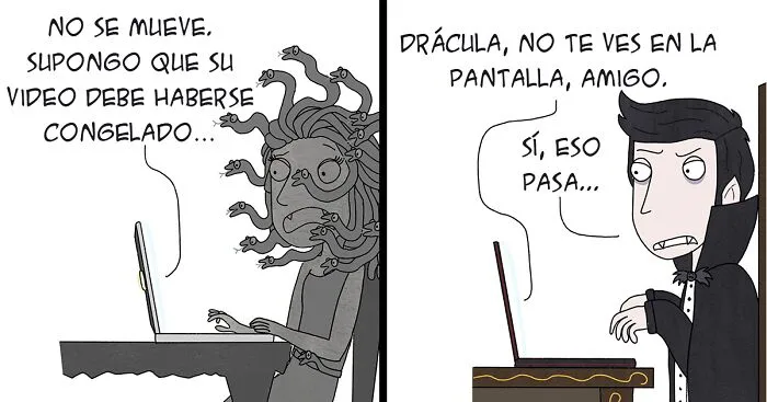 Ilustro las dificultades que tendrían estos 10 personajes de ficción al asistir a las reuniones de Zoom