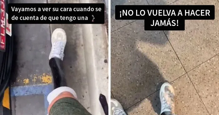 Este hombre con una sola pierna es cuestionado por aparcar en un lugar para discapacitados, así que se enfrenta a la 'Karen'