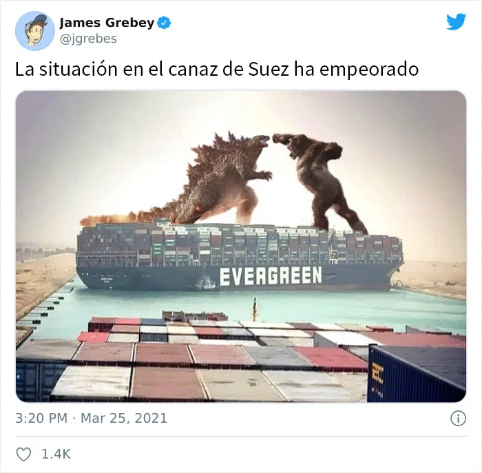 La gente se parte de risa con estos 20 memes sobre el barco atorado en el Canal de Suez