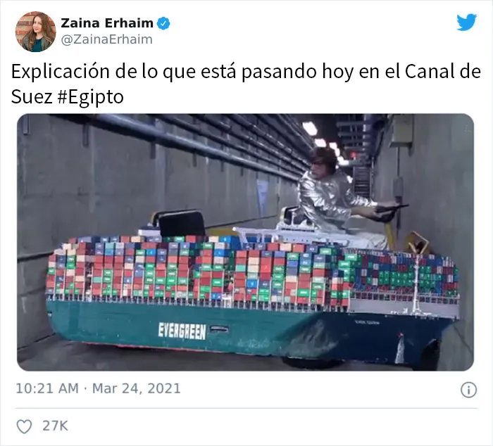 La gente se parte de risa con estos 20 memes sobre el barco atorado en el Canal de Suez