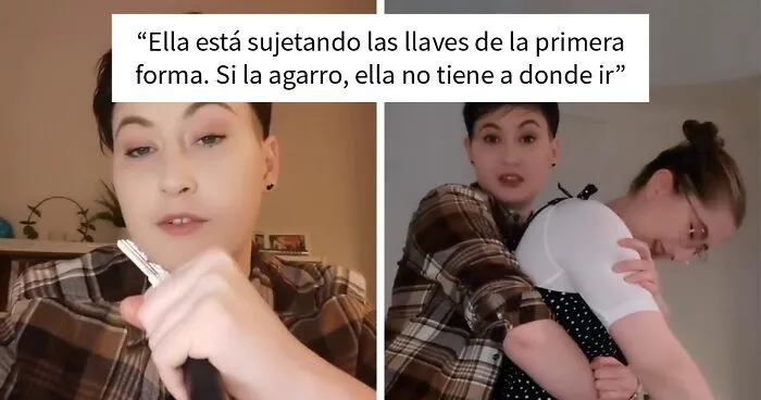 Esta mujer muestra la forma correcta de sostener las llaves para defenderse