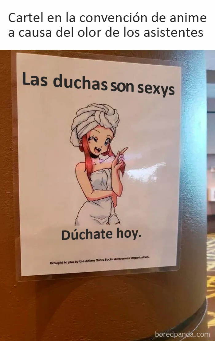 Cartel en una convención de anime
