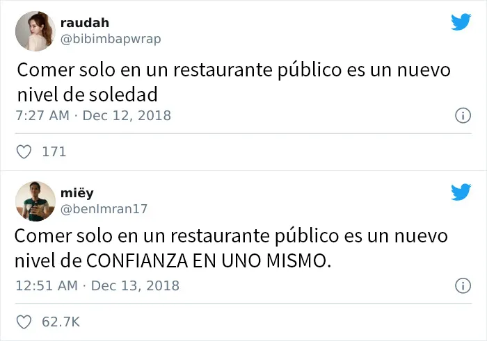 Atención a los que comen solos