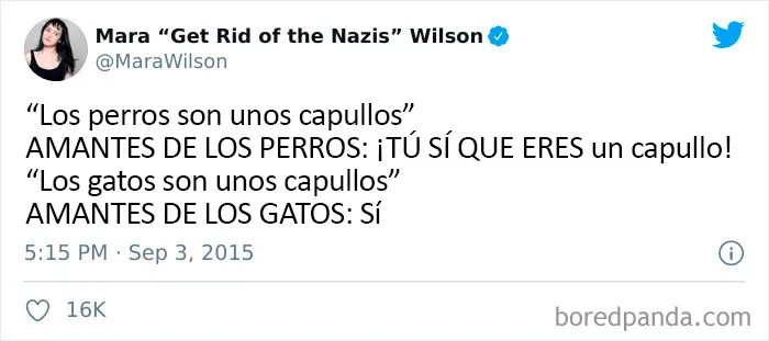 25 De los mejores tuits de "amantes de los perros vs amantes de los gatos"