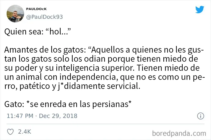 25 De los mejores tuits de "amantes de los perros vs amantes de los gatos"