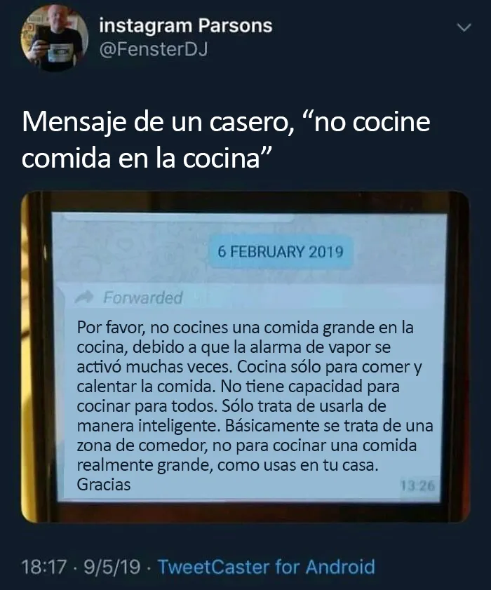 Cocina al propietario en su lugar