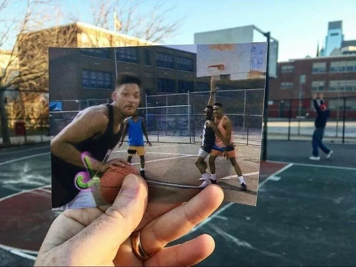 Cancha De Baloncesto De El Príncipe De Belair, En 1990 Y Ahora