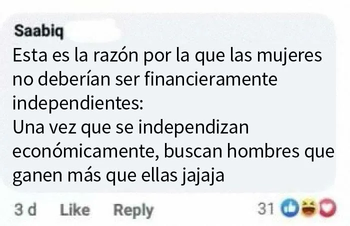 Las mujeres no deben ser económicamente independientes