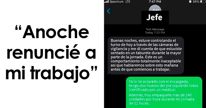 Este jefe critica a un empleado con fractura ósea por sentarse en un taburete, pero cambia el tono de inmediato cuando este decide renunciar