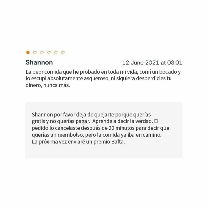 18 Restaurantes que dejaron divertidas respuestas bajo las malas críticas, compartidas en este instagram