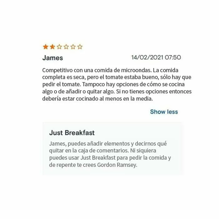 18 Restaurantes que dejaron divertidas respuestas bajo las malas críticas, compartidas en este instagram