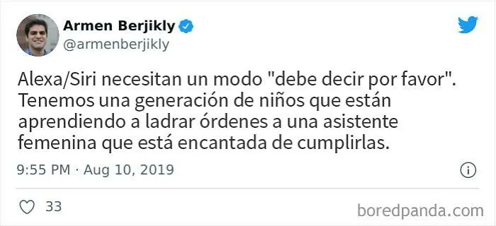 20 Divertidos tuits de padres sobre cómo criar a sus hijos en la época de Alexa y Siri