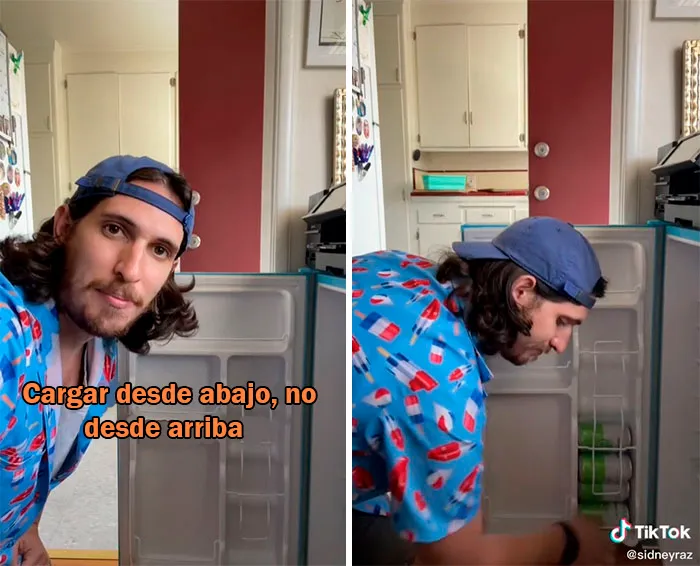 Cómo llenar una mini nevera: Cargar desde abajo, no desde arriba