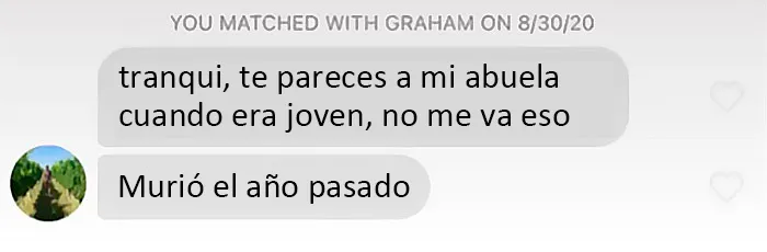 Acabo de encontrar esto en la parte inferior de mis mensajes de Tinder, me meooooo