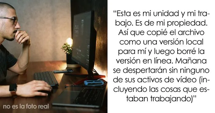 Este hombre descubrió que la empresa sigue usando su trabajo después de despedirlo por "mal rendimiento" y lo borró todo