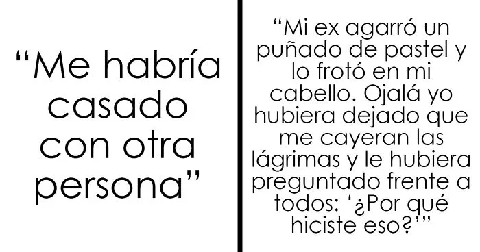 20 Novias honestas comparten lo que deserían que hubiera sido diferente el día de sus bodas