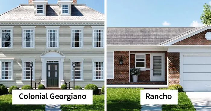 Estos diseñadores visualizaron la misma casa norteamericana en 10 estilos diferentes de los últimos 5 siglos