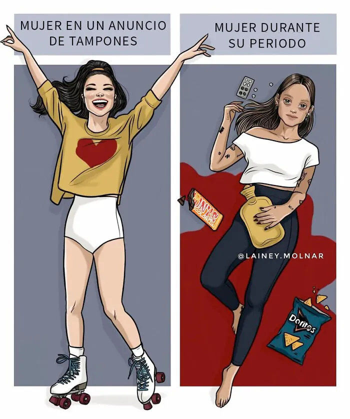 10 Cómics llenos de observaciones sobre la sociedad, dibujados por esta mujer moderna e independiente