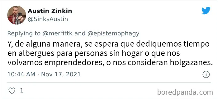 "¿Cómo consigue la gente tener tiempo para vivir trabajando a tiempo completo?": 18 Respuestas de tuiteros