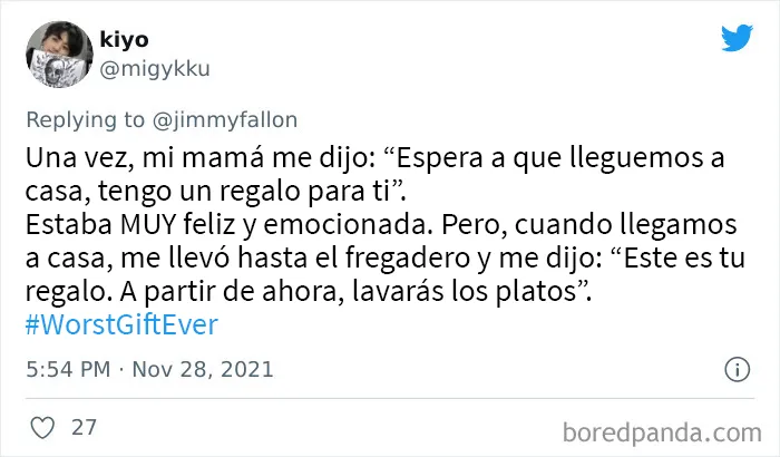 20 Personas comparten los peores regalos que han recibido, como parte del desafío de Jimmy Fallon