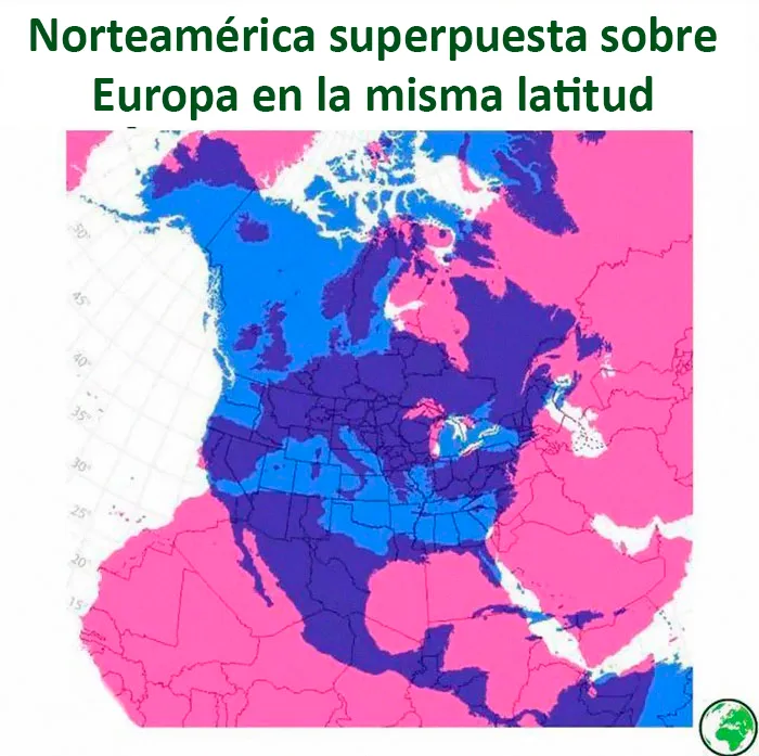 Europa y Norteamérica en la misma latitud