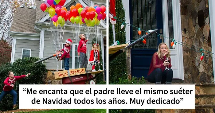 Esta familia comenzó a hacer tarjetas navideñas «reales» hace 8 años, y cuanto más crecen los niños, más locas son