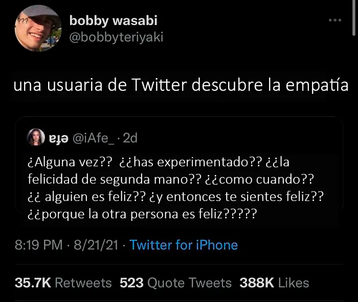 Usuaria de Twiter descubre la empatía