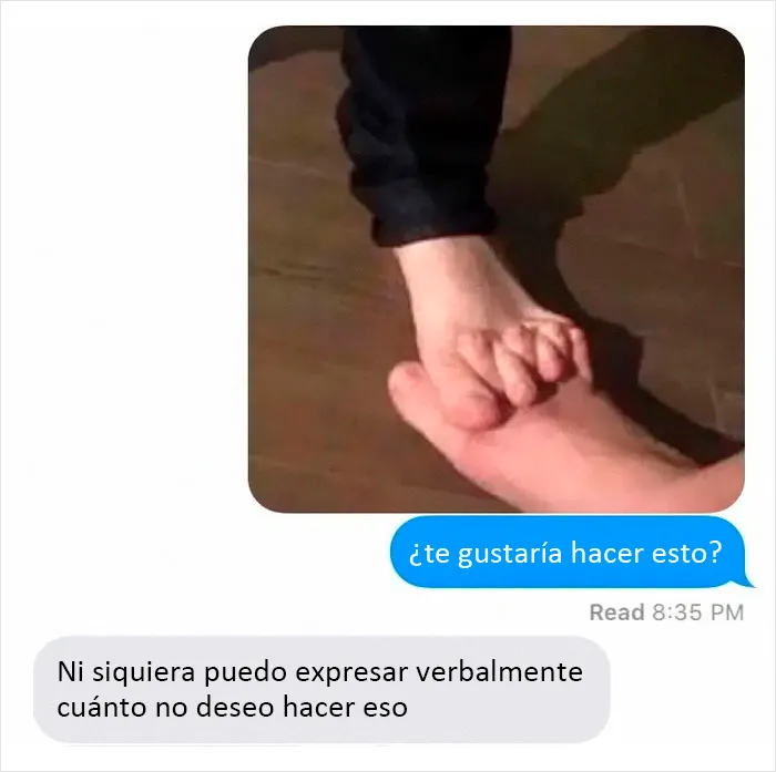 Gracias, odio el saludo de pies