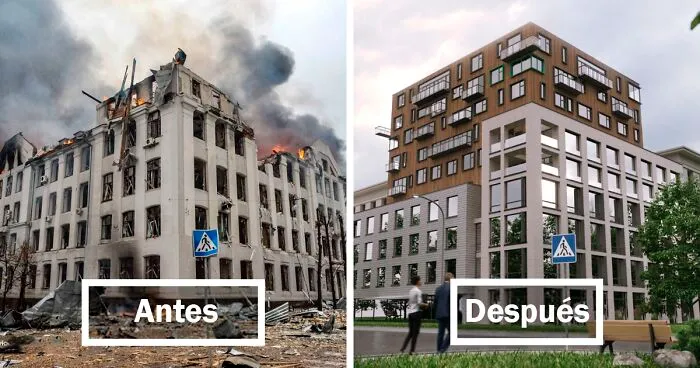 Este concurso de arte pidió diseños para los edificios destruidos por la guerra en Ucrania, y aquí están los 30 mejores trabajos